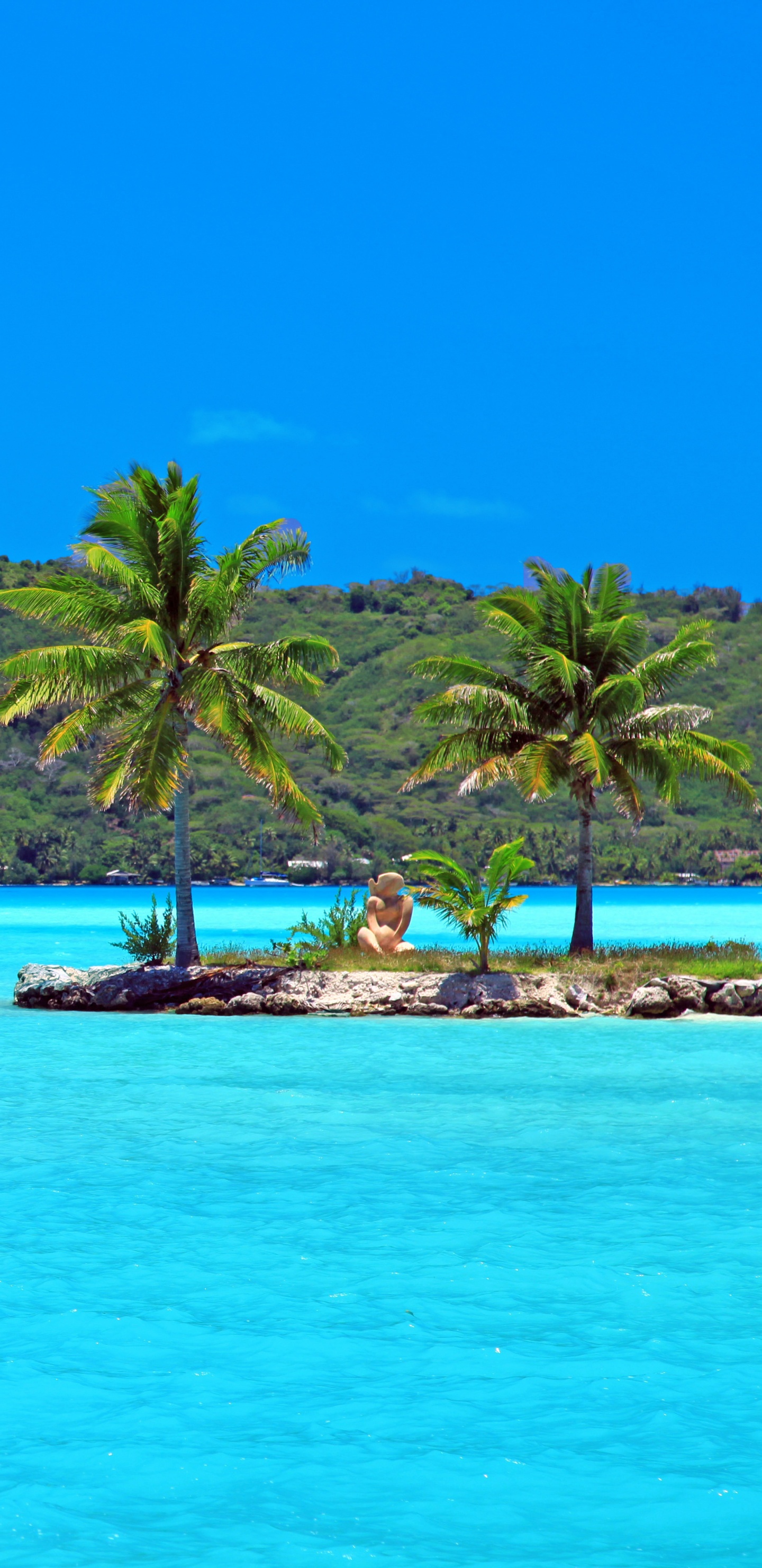 La Gente Que Viaja en Barco en el Mar Cerca de la Montaña Verde Bajo un Cielo Azul Durante el Día. Wallpaper in 1440x2960 Resolution