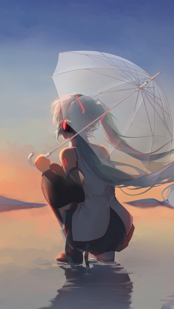 Woman in White Tank Top and Black Shorts Holding Umbrella. Wallpaper in 720x1280 Resolution