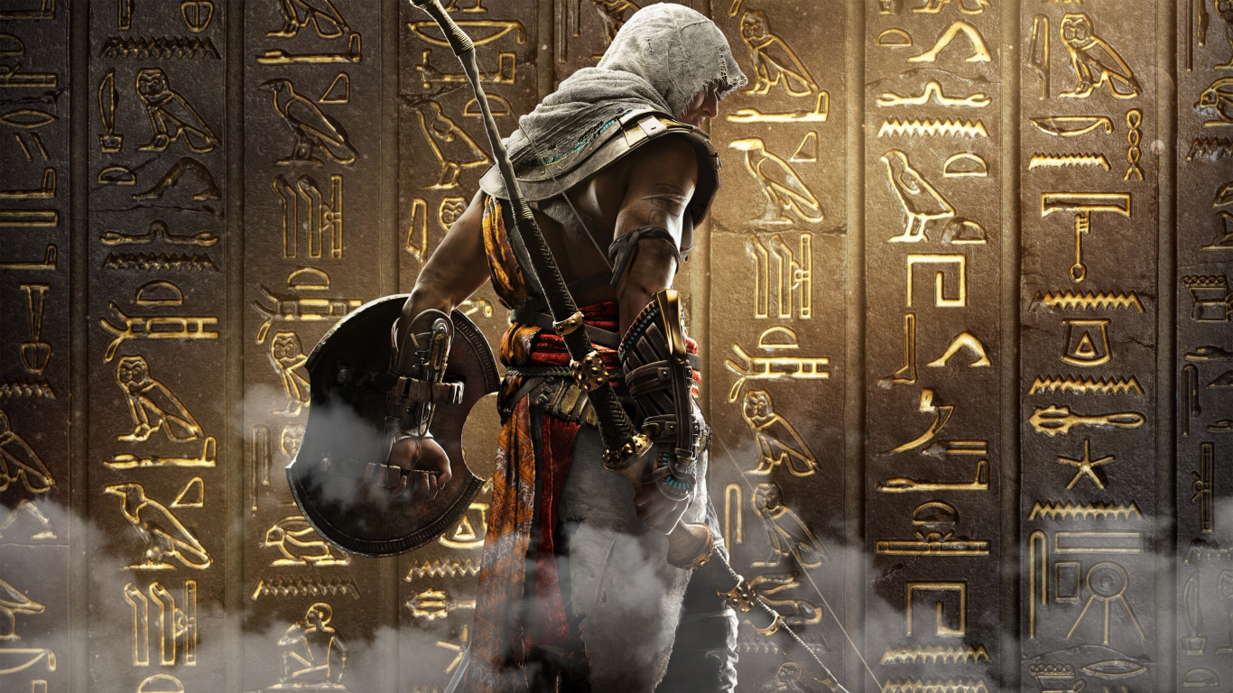 Assassins Creed Herkunft, Assassins Creed Valhalla, Ubisoft, Bayek, Playstation 4. Wallpaper in 1366x768 Resolution