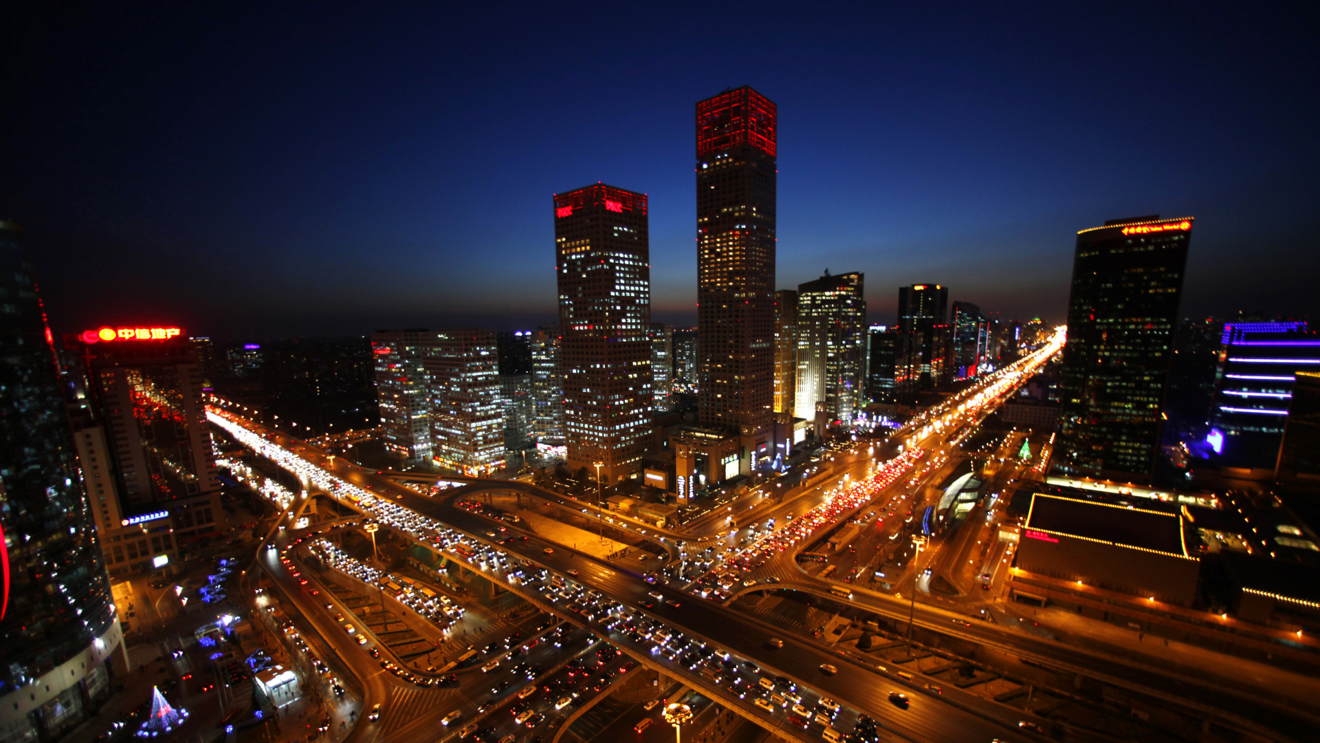 City Buildings During Night Time. Wallpaper in 1920x1080 Resolution