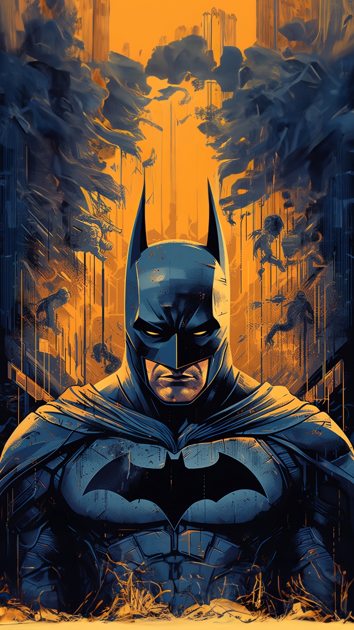 Batman Landscape, Batman, Poster, Painting, Illustration. Wallpaper in 720x1280 Resolution