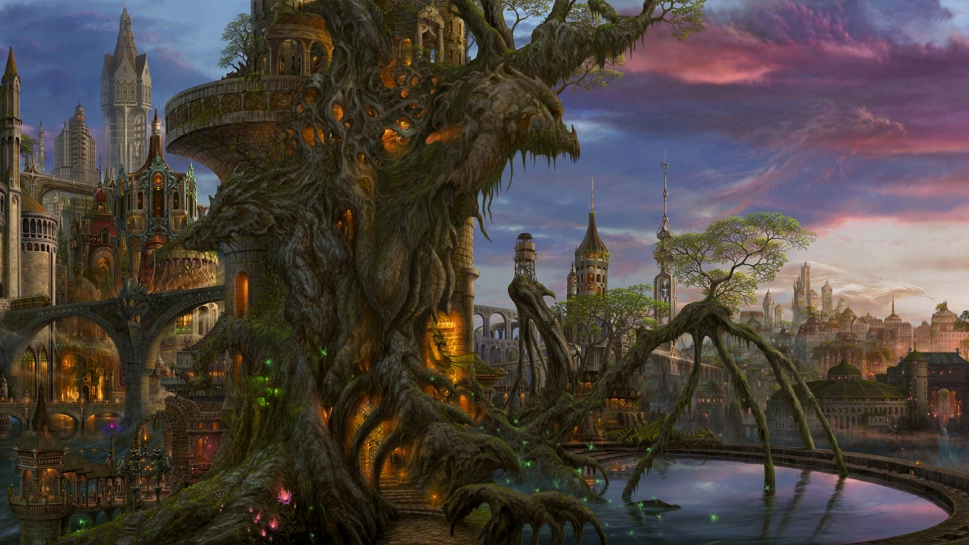 幻想, 地图, 生态系统, 生物群落, 地牢爬 壁纸 1920x1080 允许