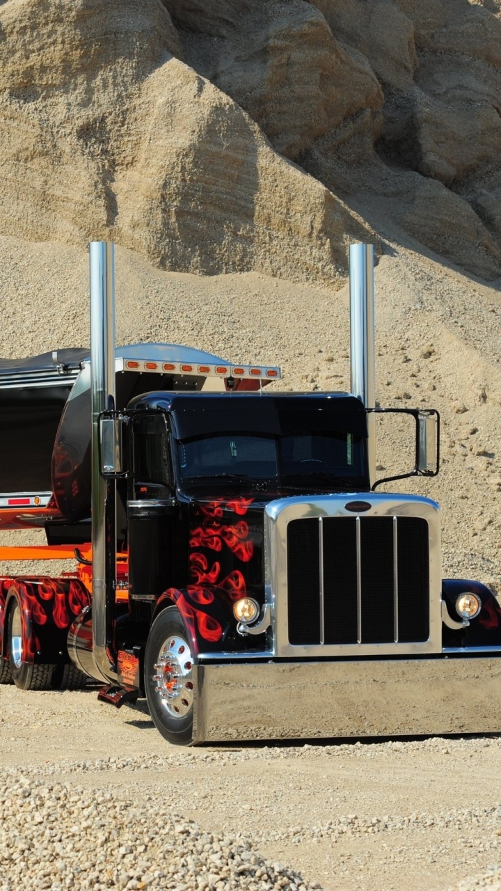 Red and Black Truck on Road During Daytime. Wallpaper in 720x1280 Resolution