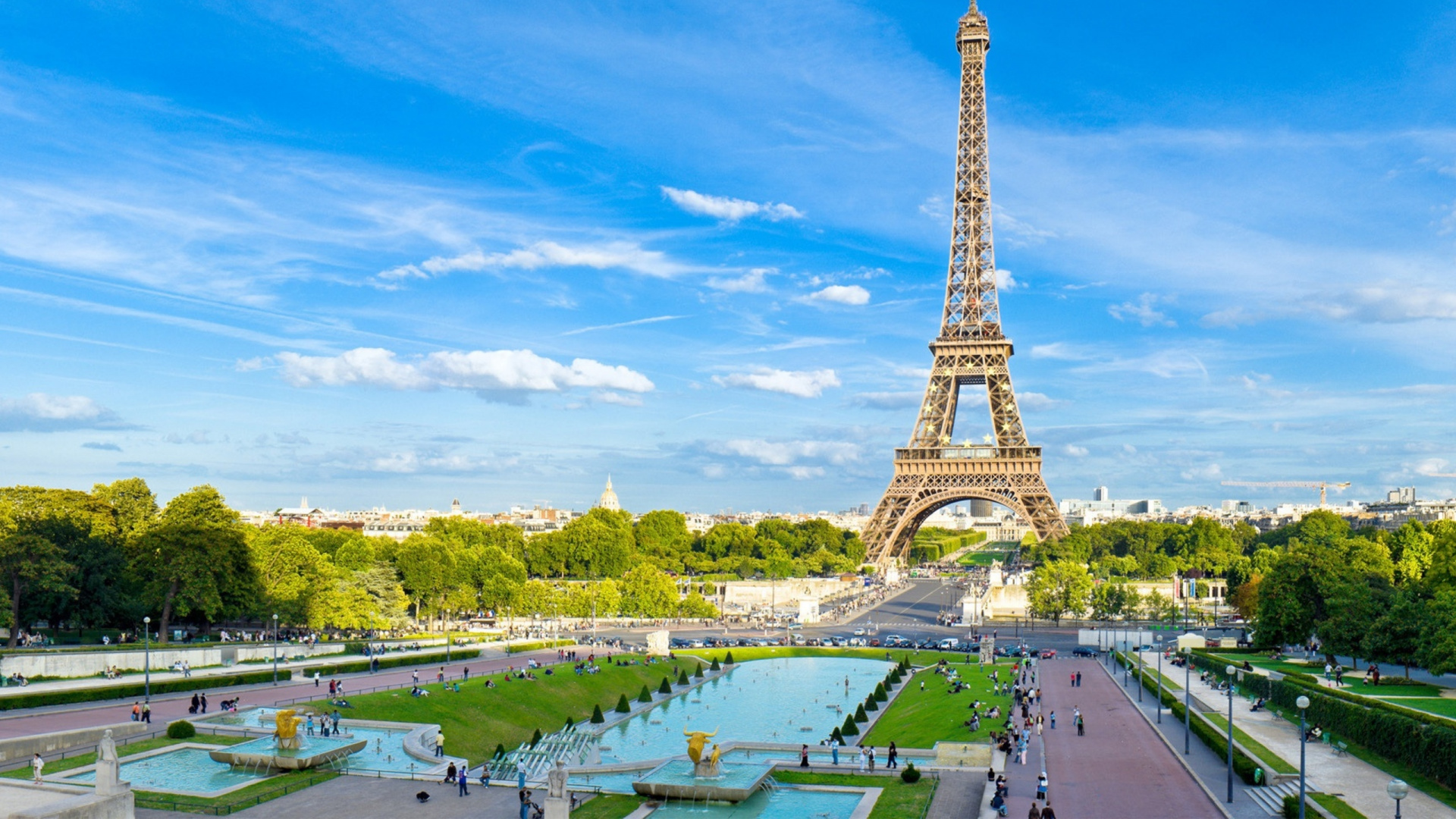 Torre Eiffel Bajo un Cielo Azul Durante el Día. Wallpaper in 1920x1080 Resolution