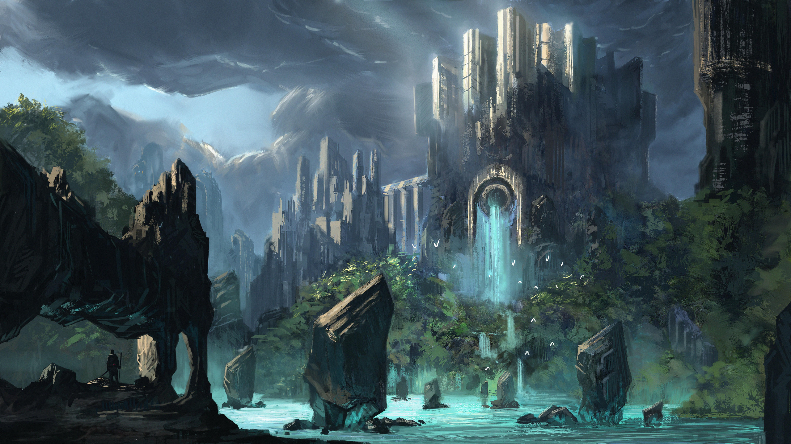 幻想, 水的特征, 性质, 地形, 水道 壁纸 2560x1440 允许