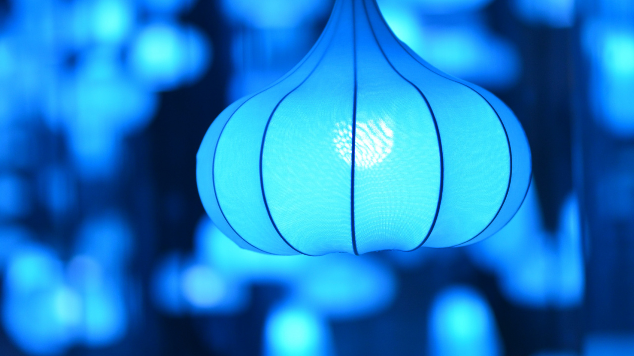 White Pendant Lamp Turned on During Night Time. Wallpaper in 1280x720 Resolution