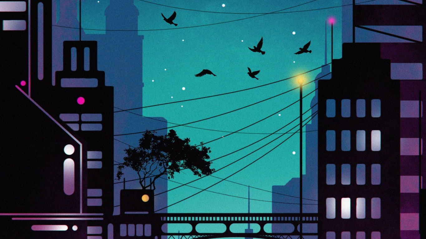 Smartphone, Objet Astronomique, Nuit, Minuit, Paysage Urbain. Wallpaper in 1366x768 Resolution