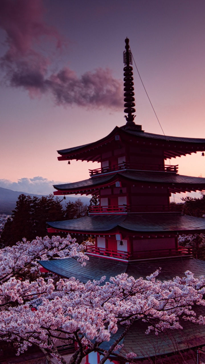 Black and White Temple Near Mountain Under Cloudy Sky During Daytime. Wallpaper in 720x1280 Resolution