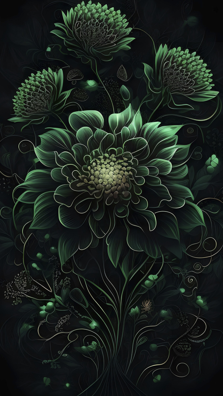 Flora, Fractal Art, Flower, Plant, Botany. Wallpaper in 750x1334 Resolution