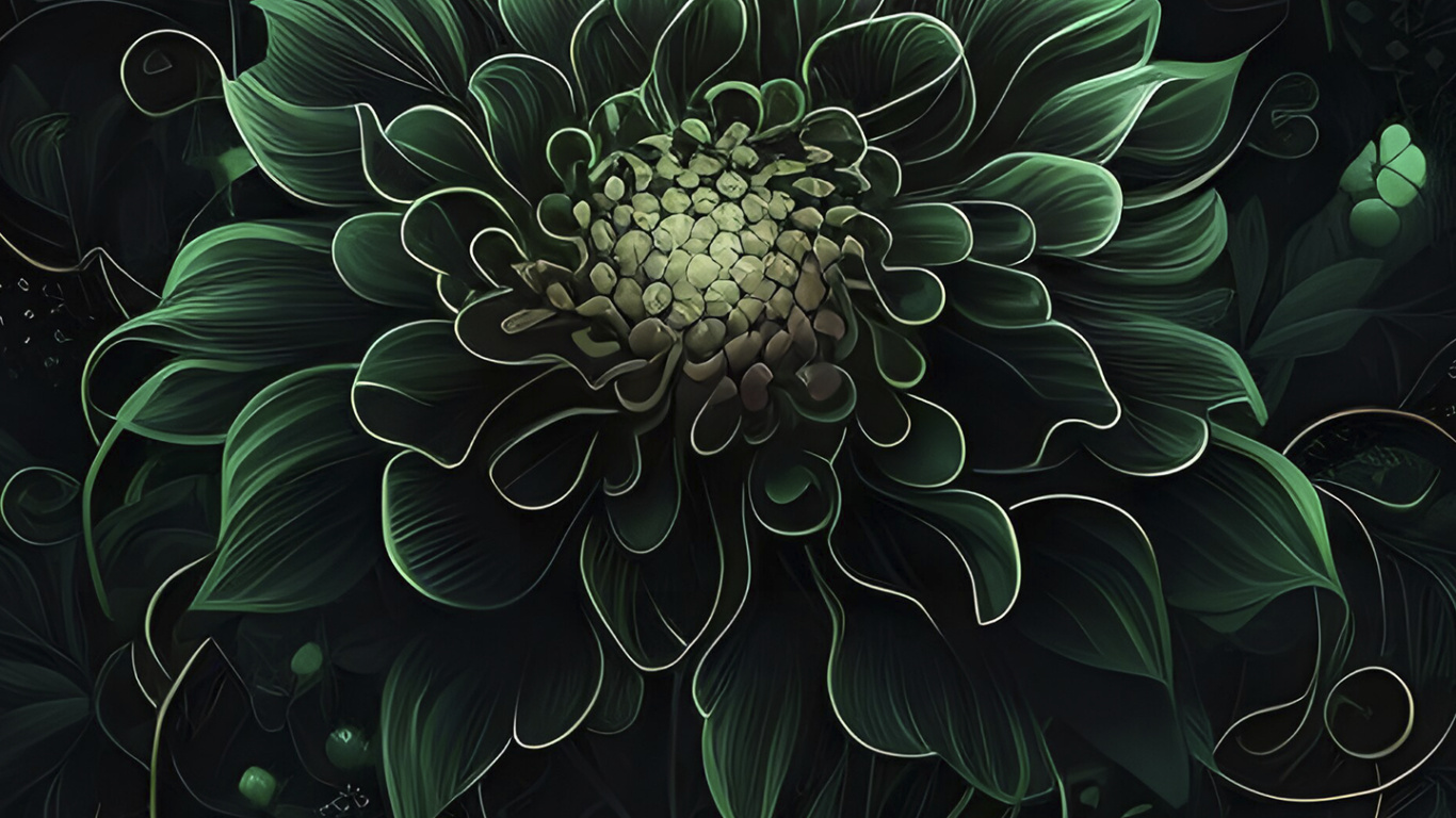 Flore, Art Fractal, Botanique, Pétale, Art. Wallpaper in 1366x768 Resolution