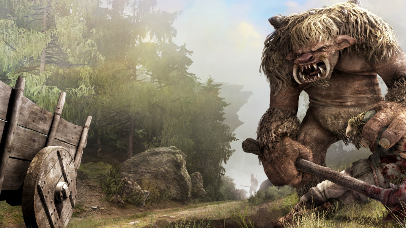 Gotik, Baum, Rock, Wald, Dschungel. Wallpaper in 1366x768 Resolution