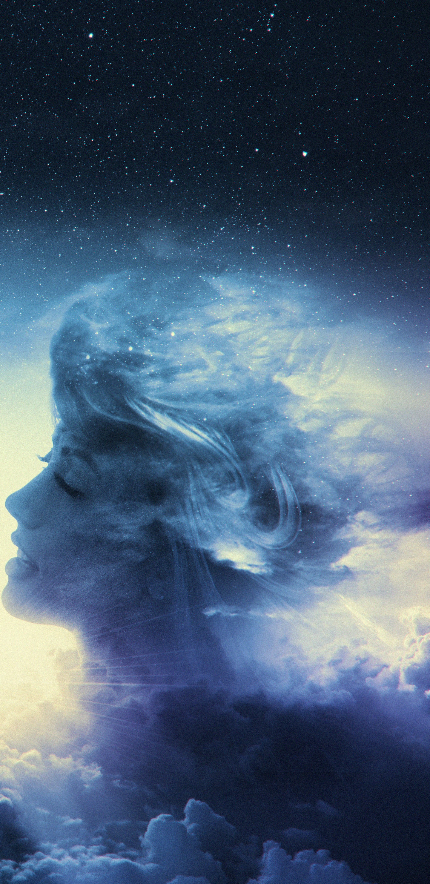 Nacht, Blau, Astronomisches Objekt, Stern, Universum. Wallpaper in 1440x2960 Resolution