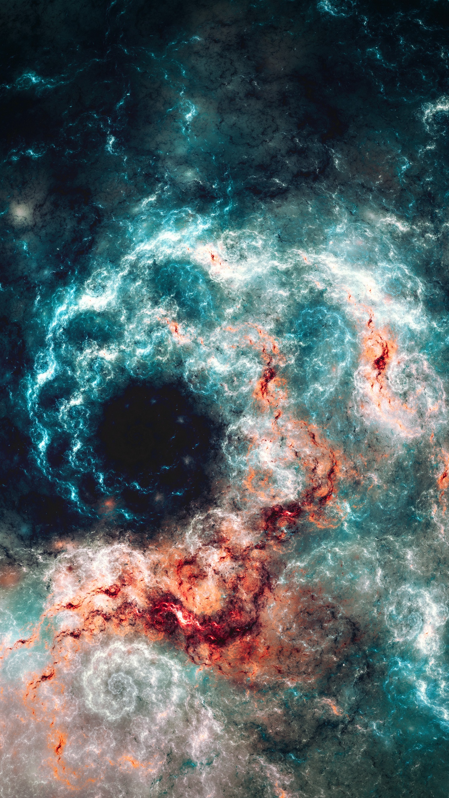 Blue and Red Abstract Painting. Wallpaper in 1440x2560 Resolution