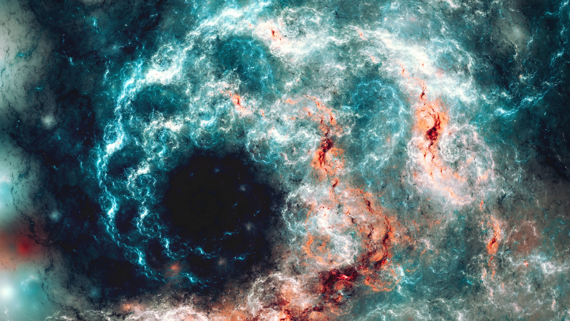 Peinture Abstraite Bleue et Rouge. Wallpaper in 1920x1080 Resolution