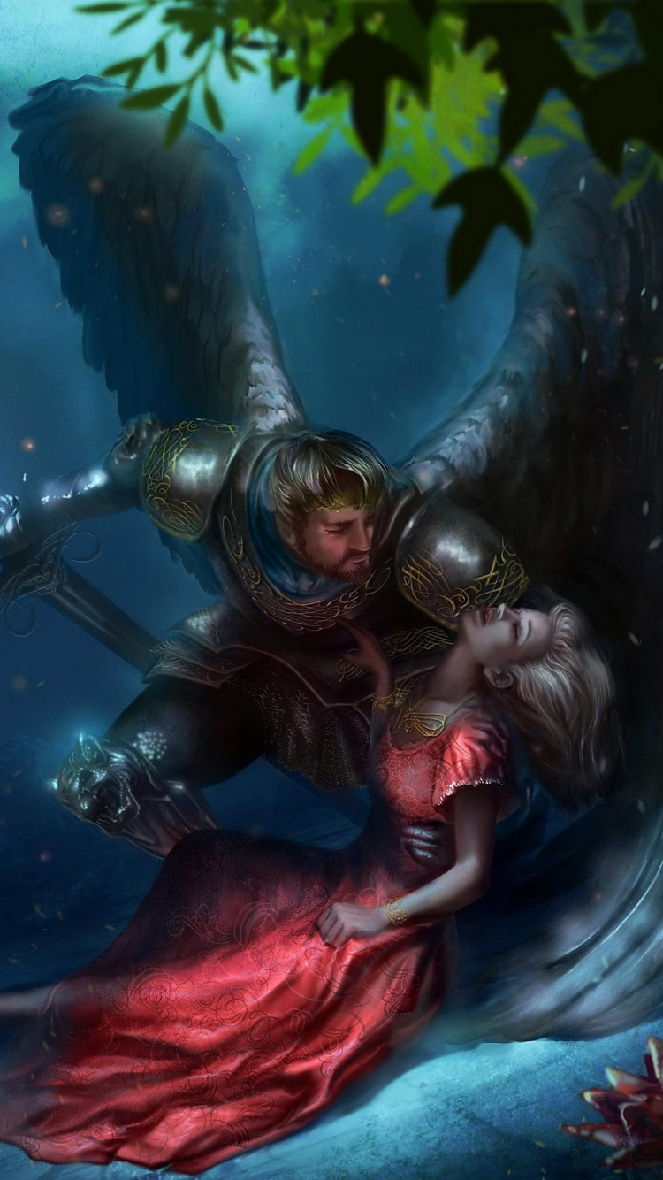 Femme en Robe Rouge Dans L'eau. Wallpaper in 750x1334 Resolution