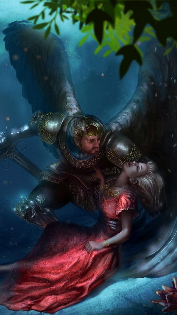 Mujer en Vestido Rojo en el Agua. Wallpaper in 720x1280 Resolution