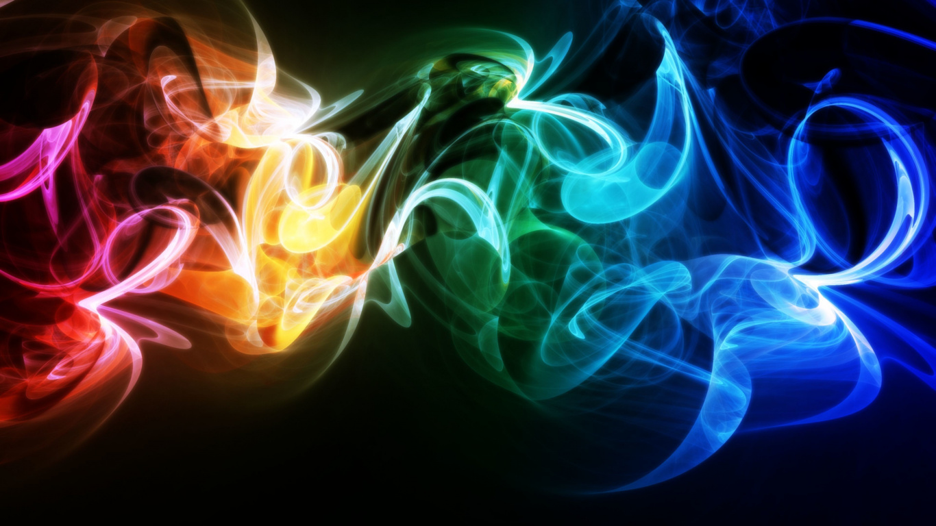 Blue and White Smoke Illustration. Wallpaper in 1366x768 Resolution