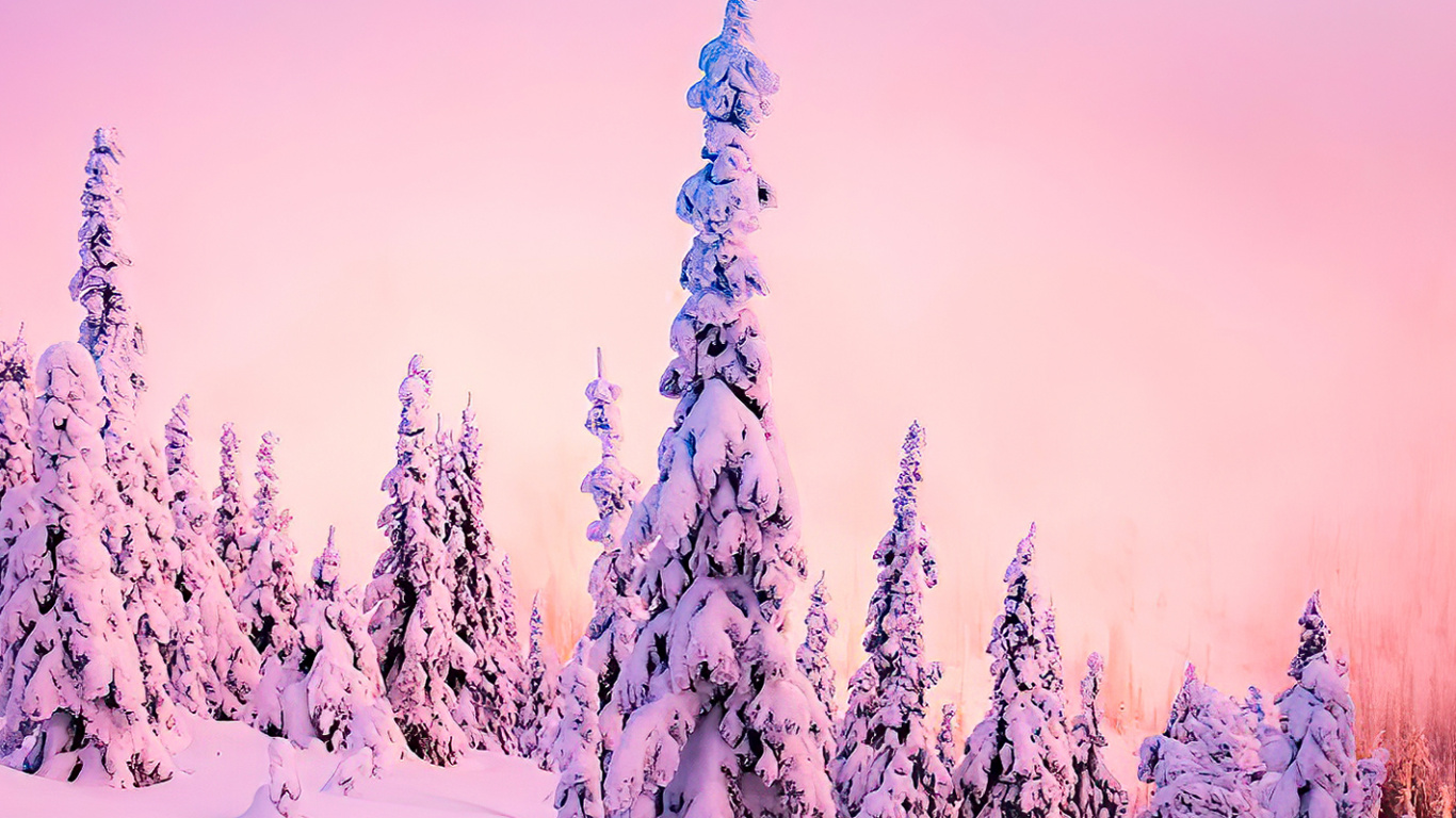 Invierno, Ambiente, Nieve, Morado, Paisaje Natural. Wallpaper in 1366x768 Resolution