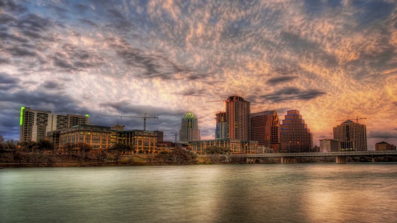 City Skyline Under Cloudy Sky During Daytime. Wallpaper in 1280x720 Resolution