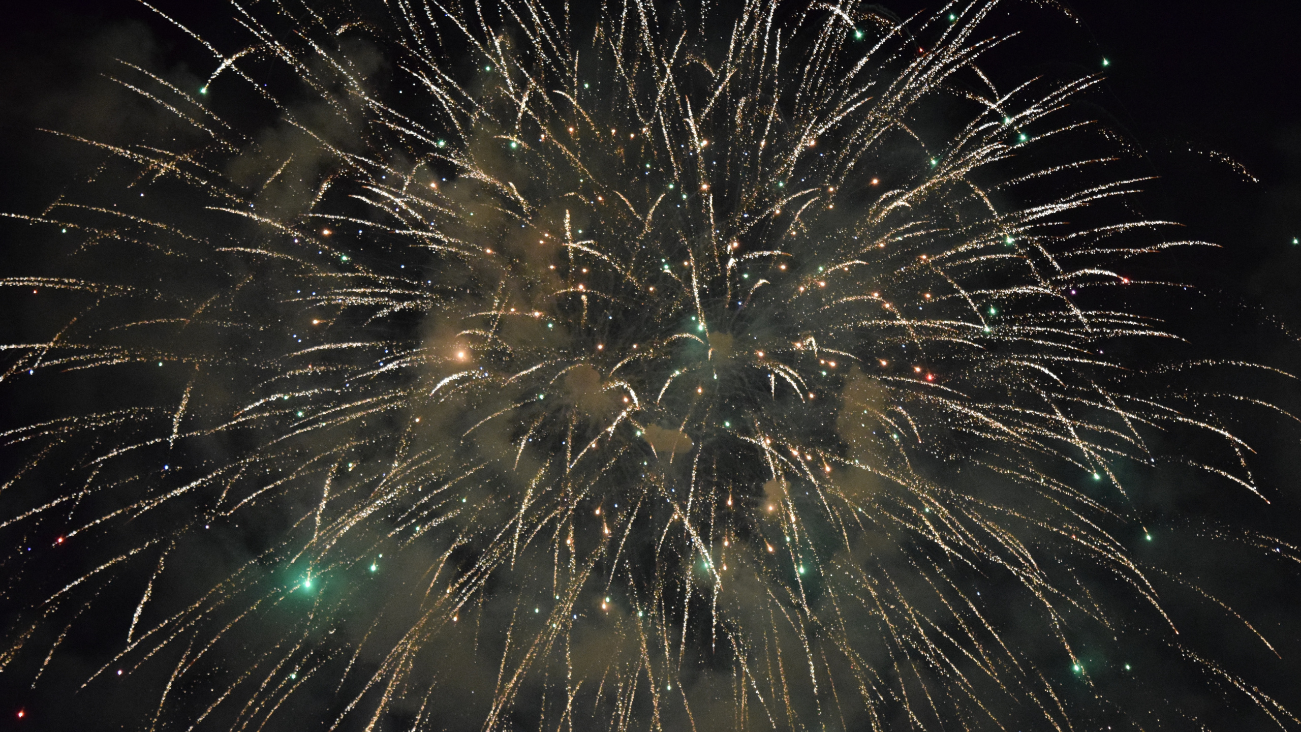 Fireworks, Sparkler, New Years Day, Darkness, Midnight. Wallpaper in 2560x1440 Resolution