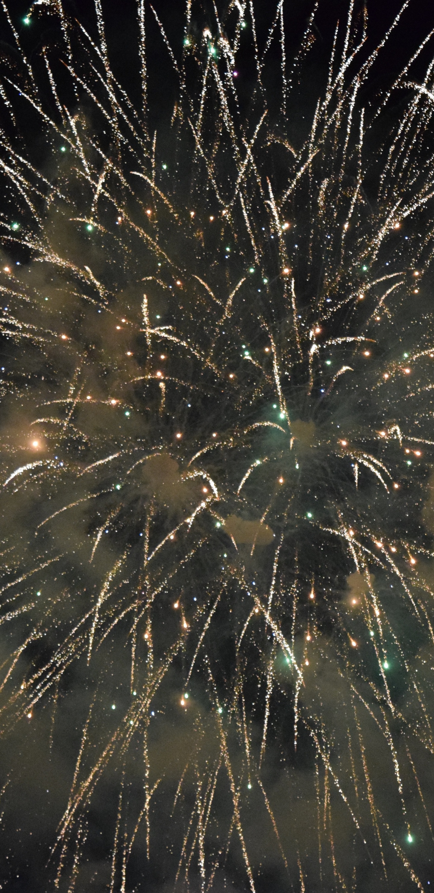 Feuerwerk, Wunderkerze, Neue Jahre Tag, Mitternacht, Nacht. Wallpaper in 1440x2960 Resolution
