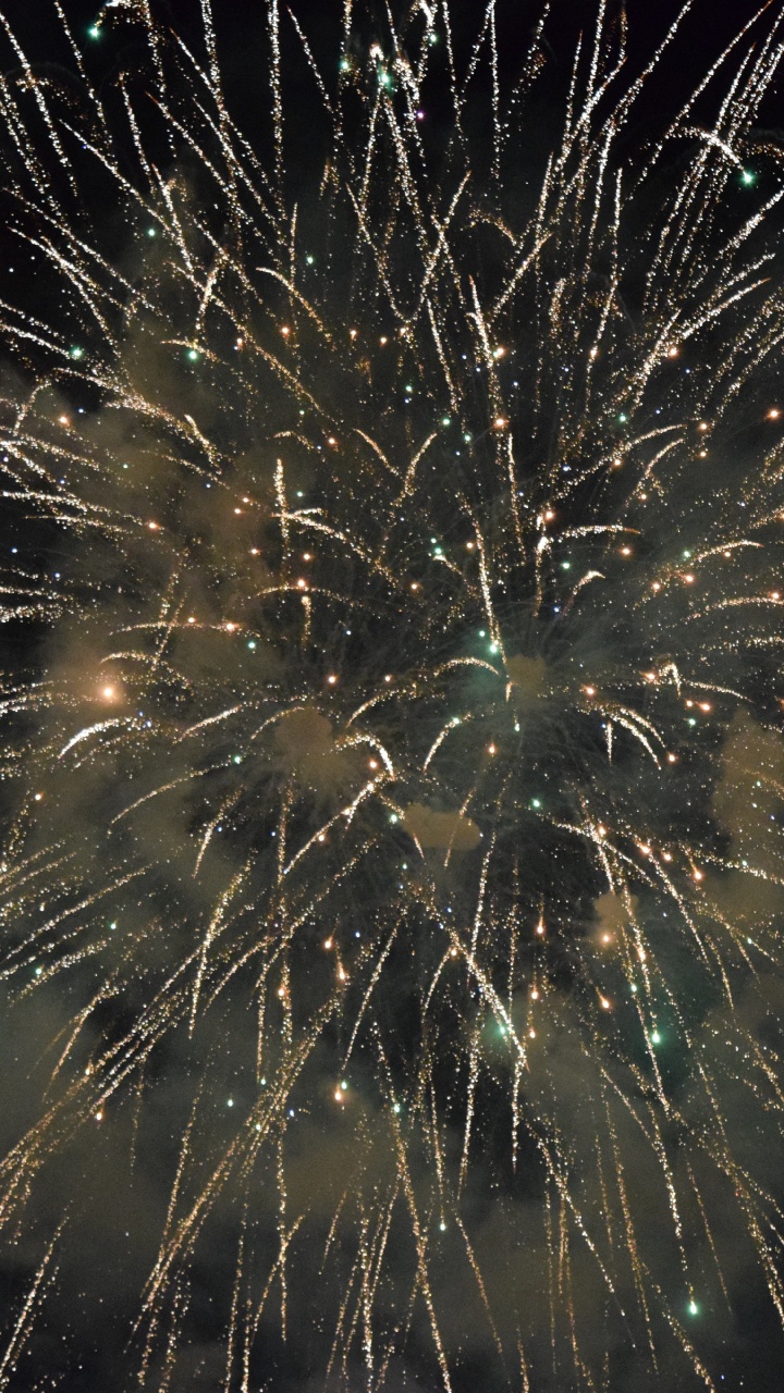 Feuerwerk, Wunderkerze, Neue Jahre Tag, Mitternacht, Nacht. Wallpaper in 720x1280 Resolution