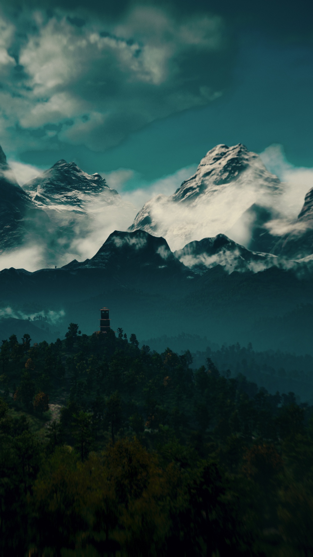 Green Trees and Mountains Under White Clouds and Blue Sky During Daytime. Wallpaper in 1080x1920 Resolution