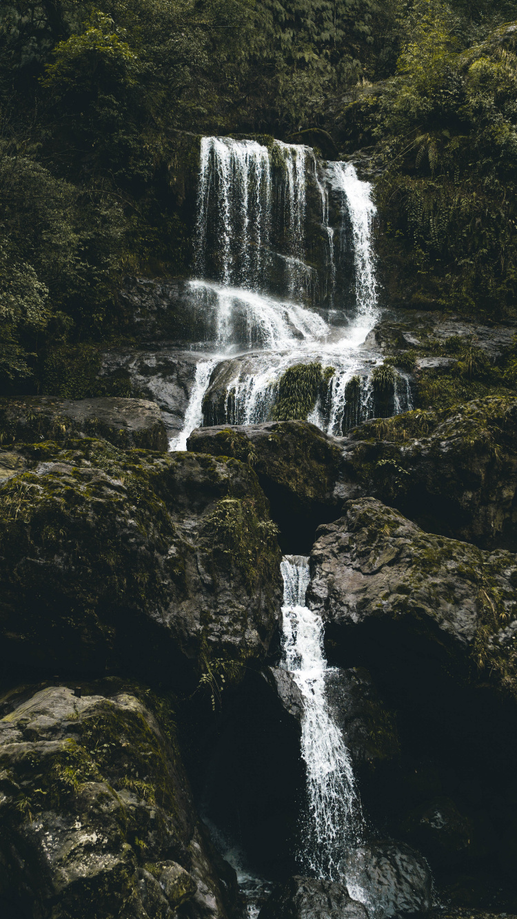 Apple, Waterfall, Water Resources, Body of Water, Natural Landscape. Wallpaper in 750x1334 Resolution