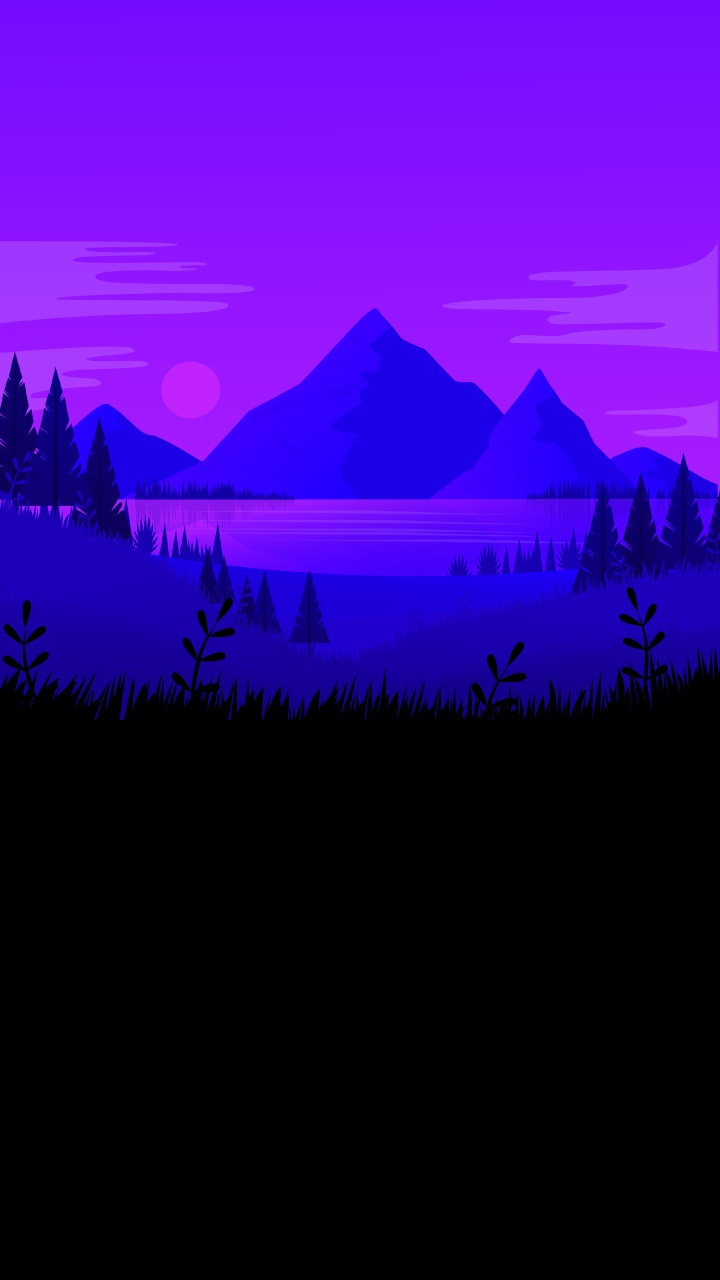 Amoled, Smartphone, Montaña, Paisaje Natural, Morado. Wallpaper in 720x1280 Resolution
