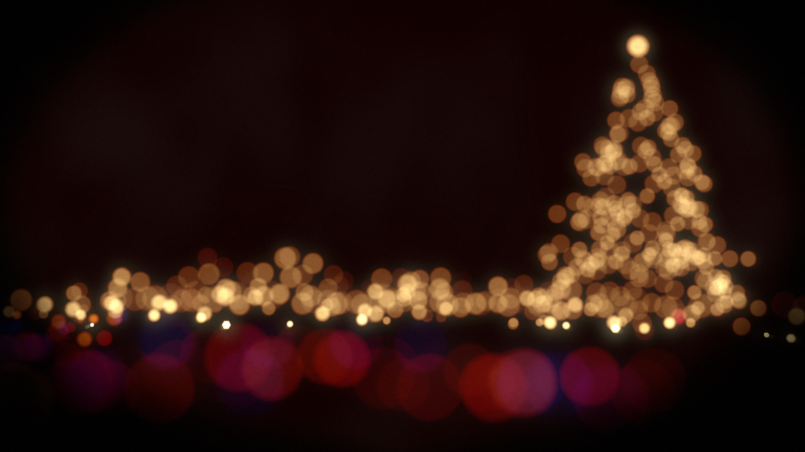 Le Jour De Noël, Les Lumières de Noël, Lumière, Nuit, Éclairage. Wallpaper in 2560x1440 Resolution