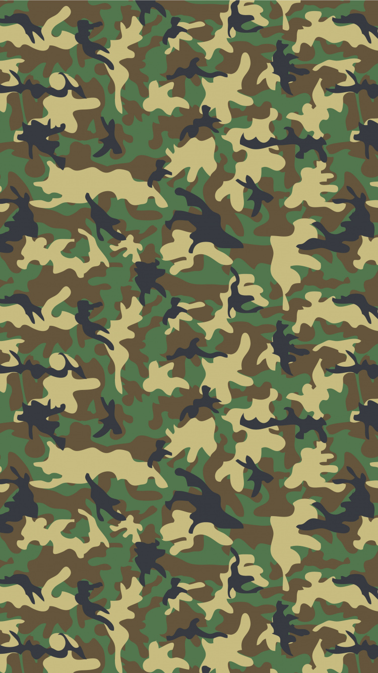 伪装, 军的伪装, 绿色的, 视频剪辑, 紧身裤 壁纸 750x1334 允许