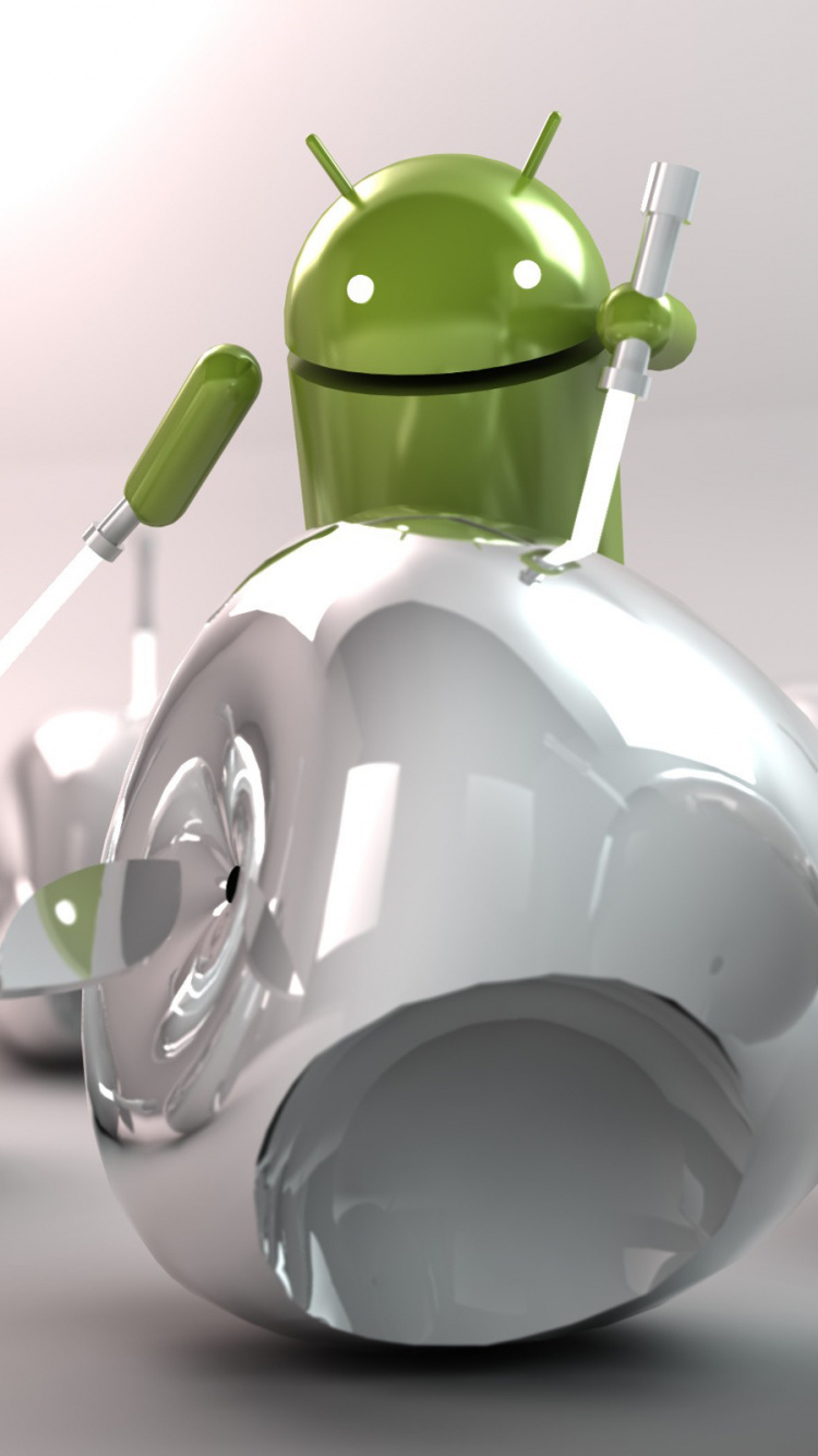 White and Green Robot Toy. Wallpaper in 750x1334 Resolution