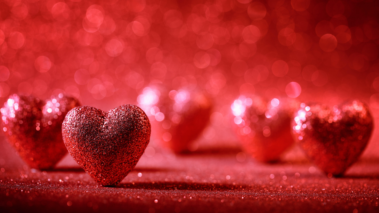 le Jour de Valentines, Cœur, Red, Amour, Bonheur. Wallpaper in 1280x720 Resolution
