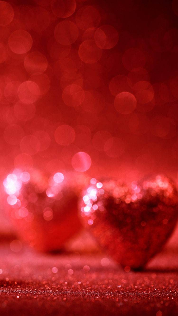 el Día de San Valentín, Coraz, Rojo, Amor, Romanticismo. Wallpaper in 750x1334 Resolution