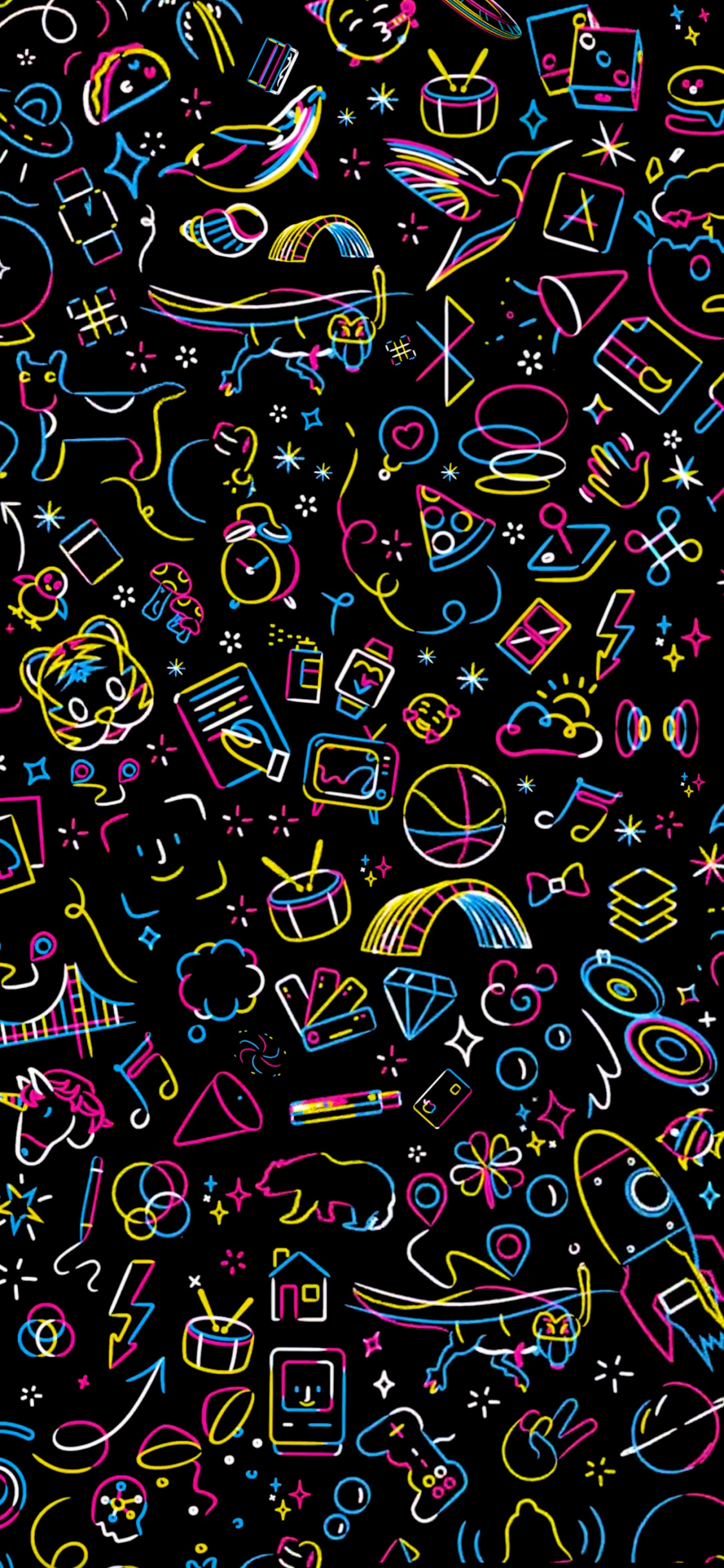 苹果, 艺术, 圆圈, 品红色, 视觉艺术 壁纸 1125x2436 允许