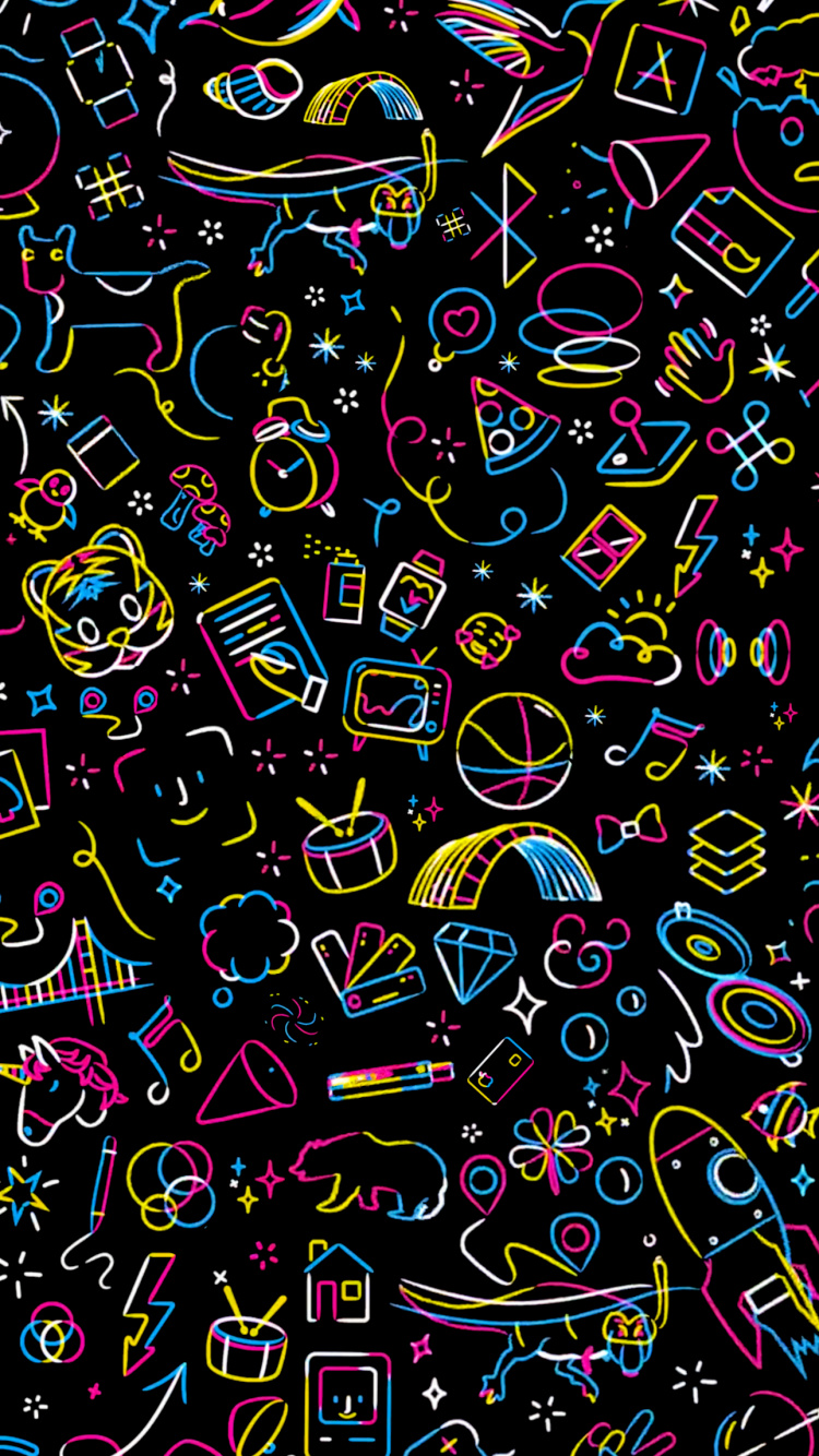 Tomar Nota de Manzana, Manzana, Arte, Patrón, Circulo. Wallpaper in 750x1334 Resolution