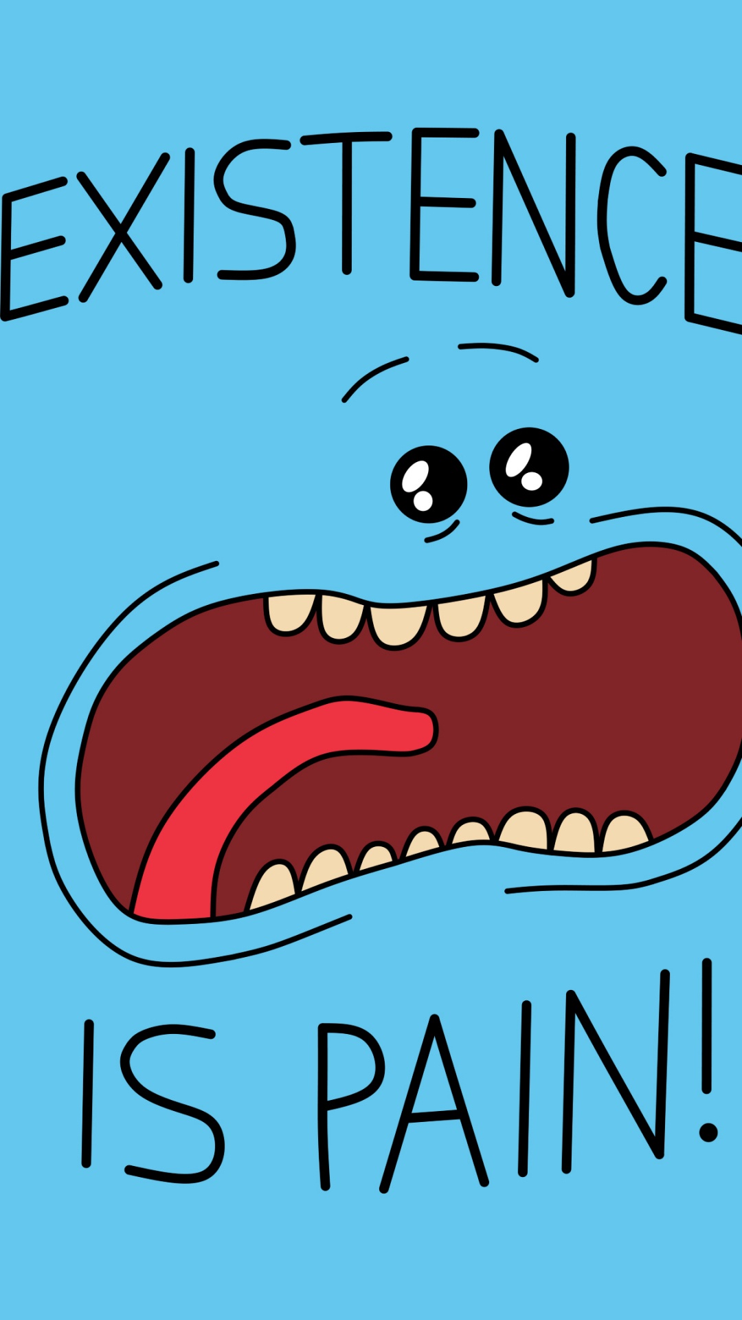 Meeseeks和破坏, 文本, 器官, 嘴, 夹钳 壁纸 1080x1920 允许