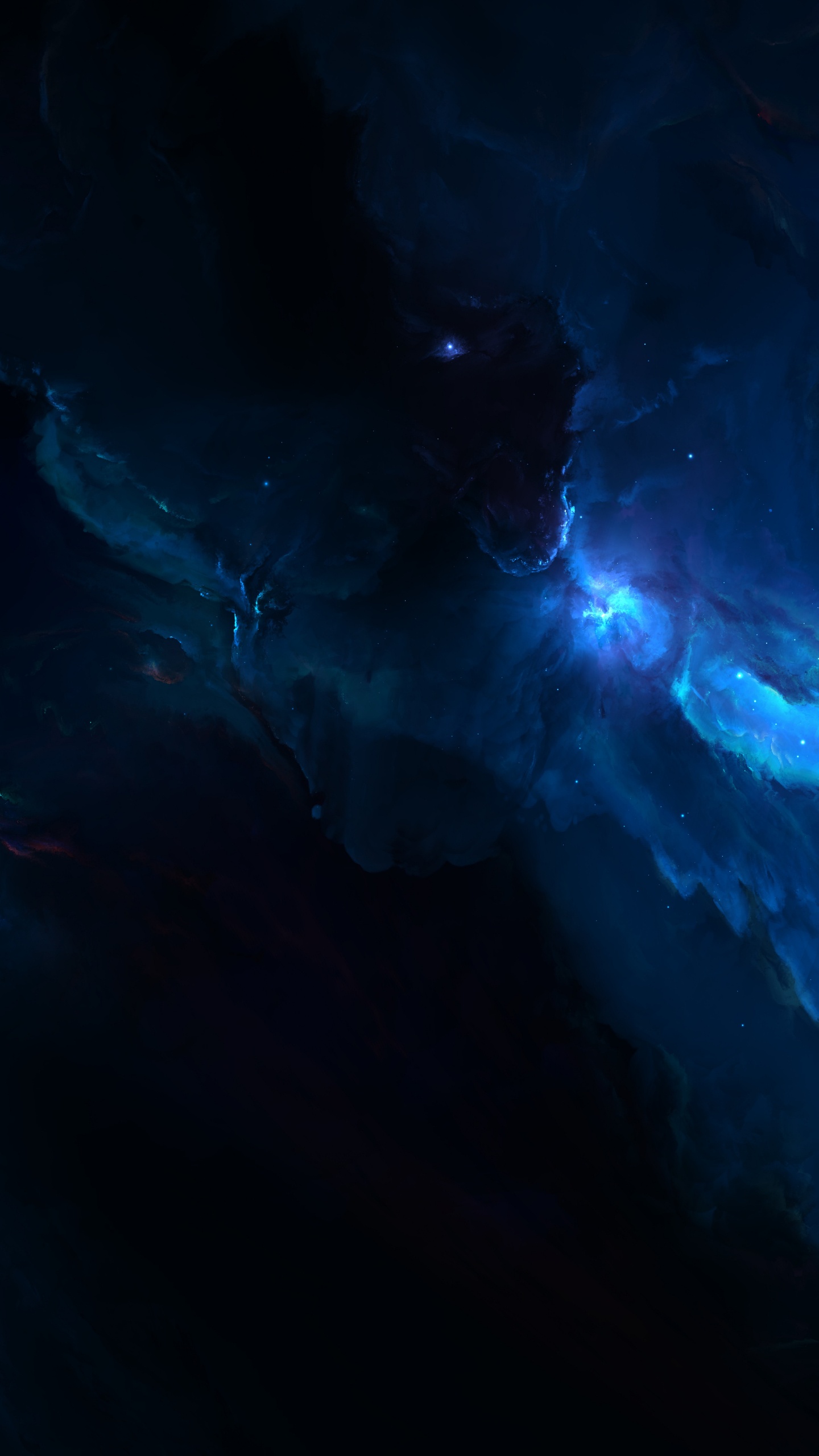 明星, 电蓝色的, 光, 气氛, Azure 壁纸 1440x2560 允许