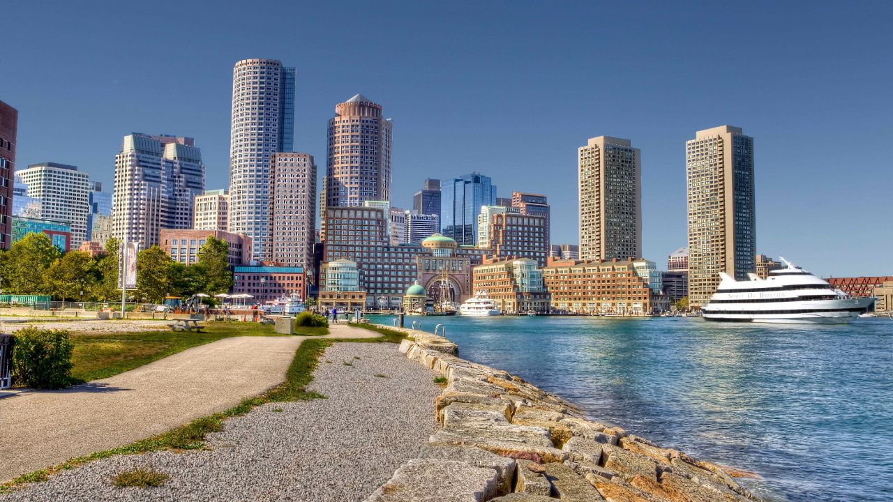 City Skyline Near Body of Water During Daytime. Wallpaper in 1280x720 Resolution