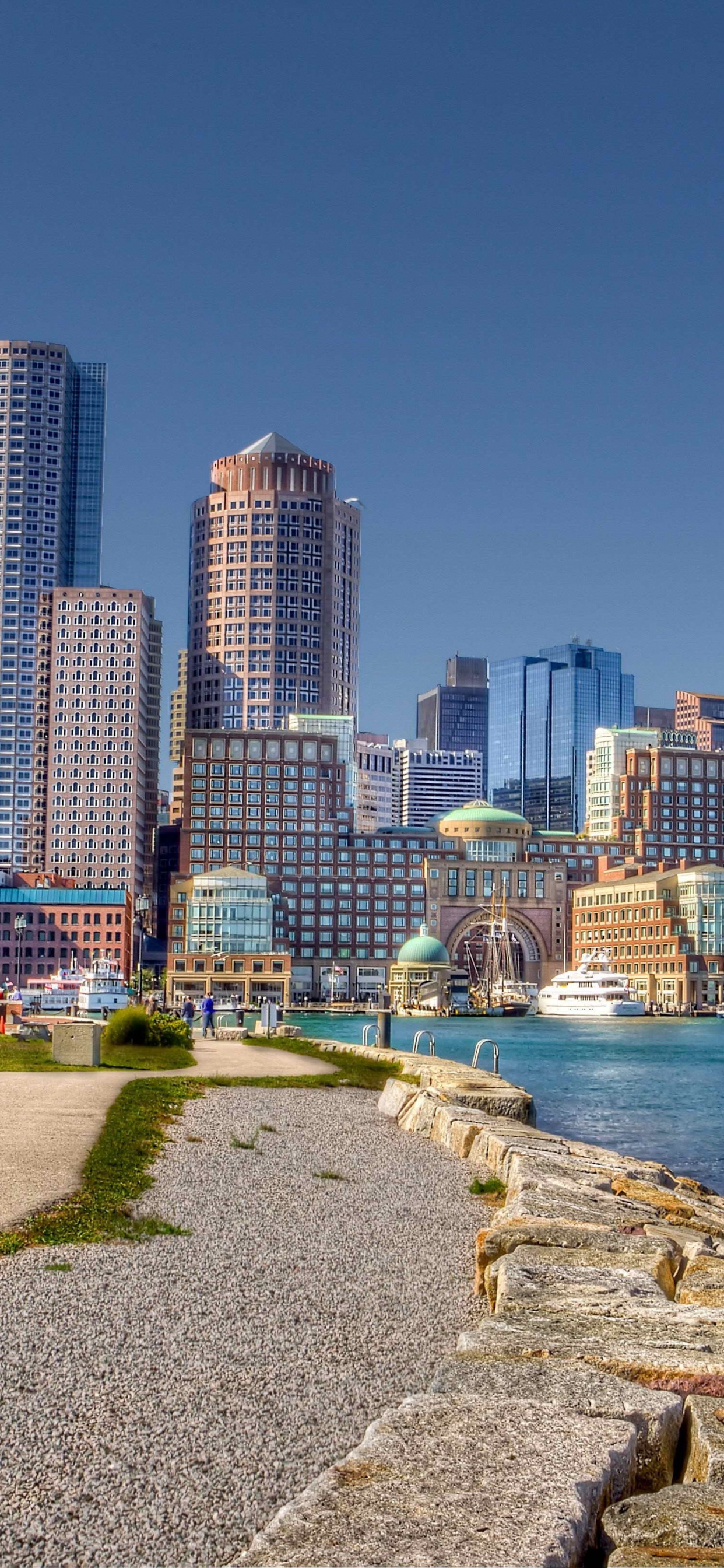 波士顿, 城市, 天际线, 城市景观, 大都会 壁纸 1242x2688 允许