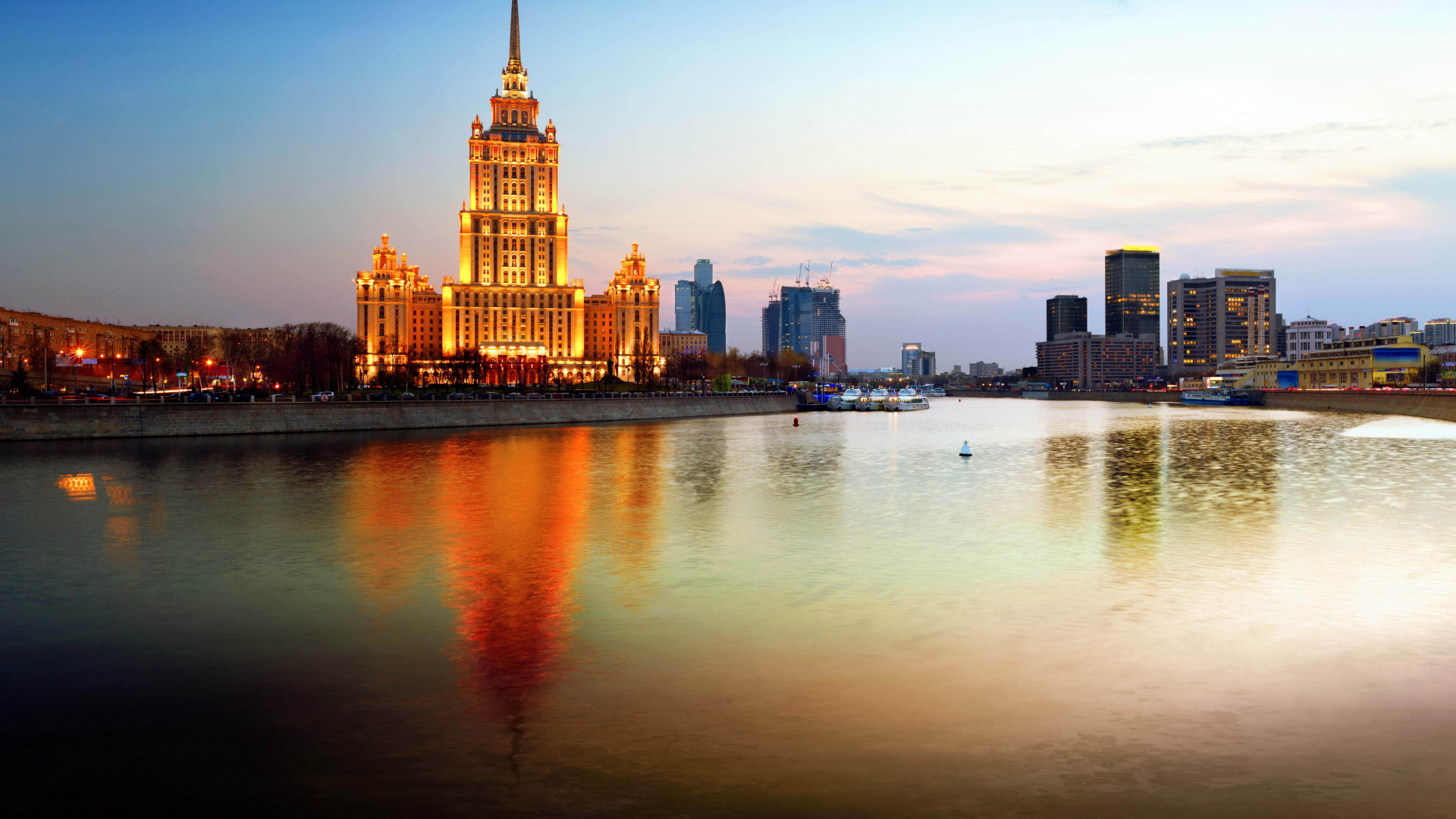 City Skyline Across Body of Water During Daytime. Wallpaper in 1920x1080 Resolution