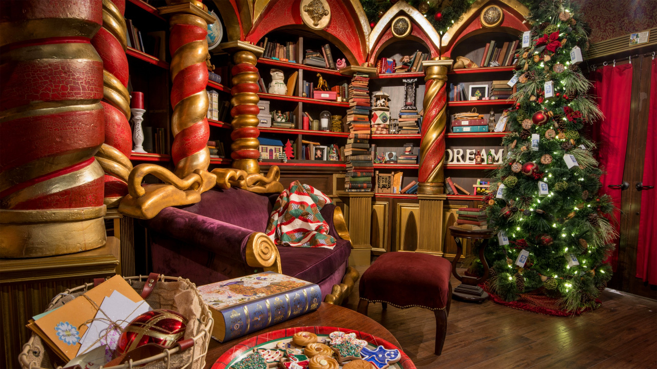 Santa Claus, Santas Workshop, Le Jour De Noël, Décoration de Noël, Arbre de Noël. Wallpaper in 1280x720 Resolution