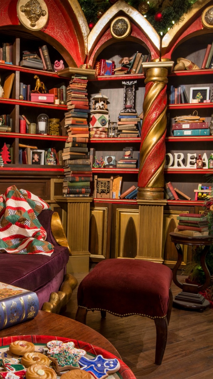 Santa Claus, Santas Workshop, Le Jour De Noël, Décoration de Noël, Arbre de Noël. Wallpaper in 720x1280 Resolution
