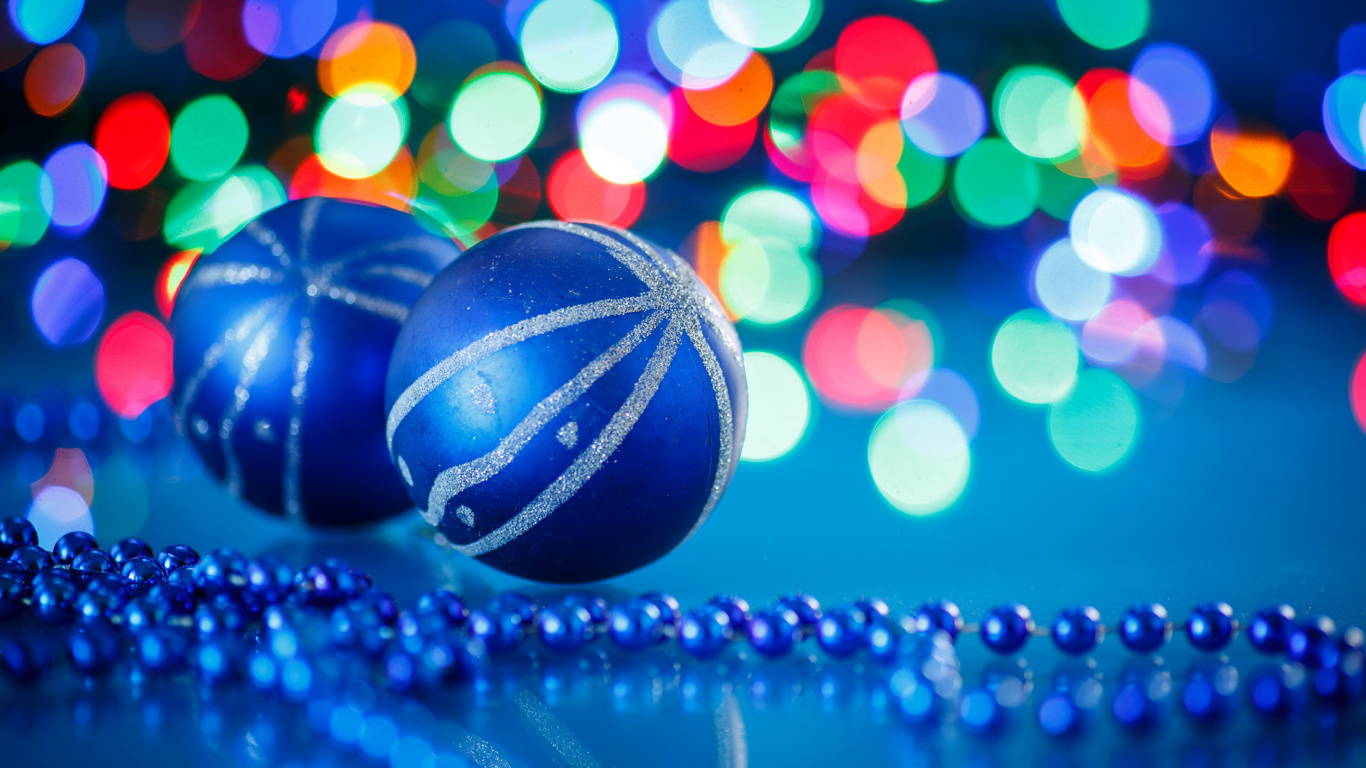 Lumière, Nouvelle Année, Blue, Le Jour De Noël, Eau. Wallpaper in 1366x768 Resolution