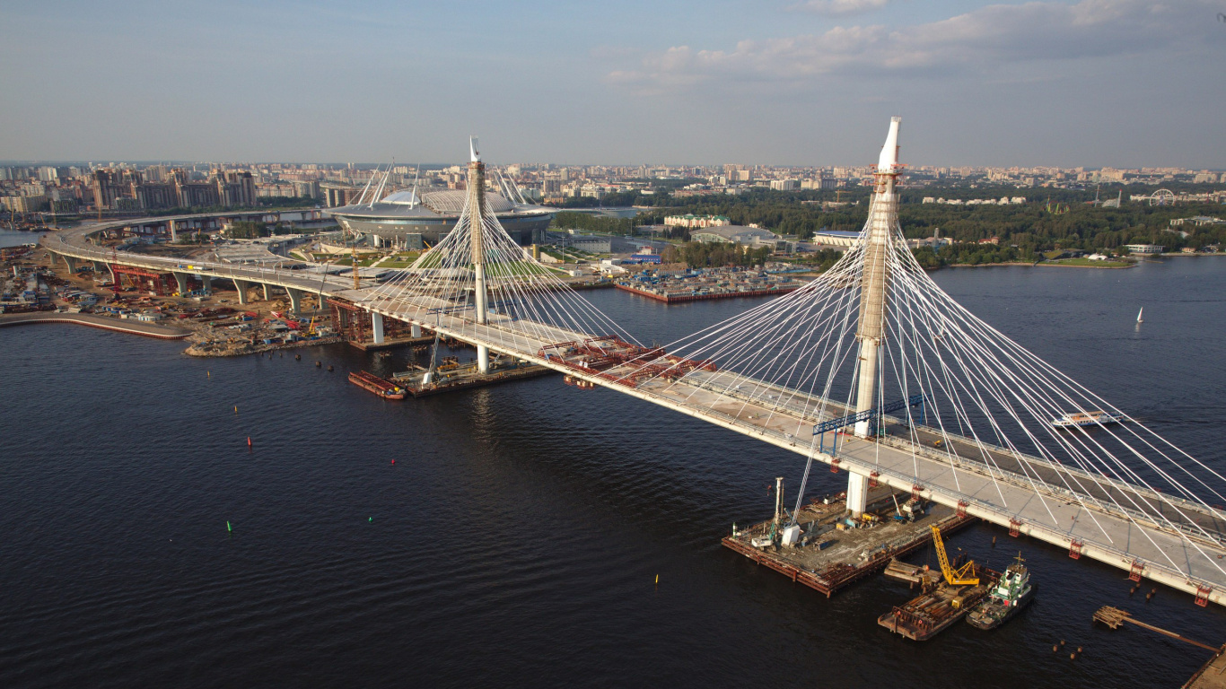 White Bridge Over Body of Water During Daytime. Wallpaper in 1366x768 Resolution