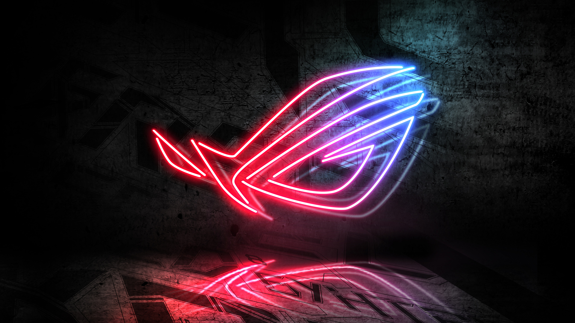 Asus, Light, Neon, Red, Graphic Design. Wallpaper in 1920x1080 Resolution