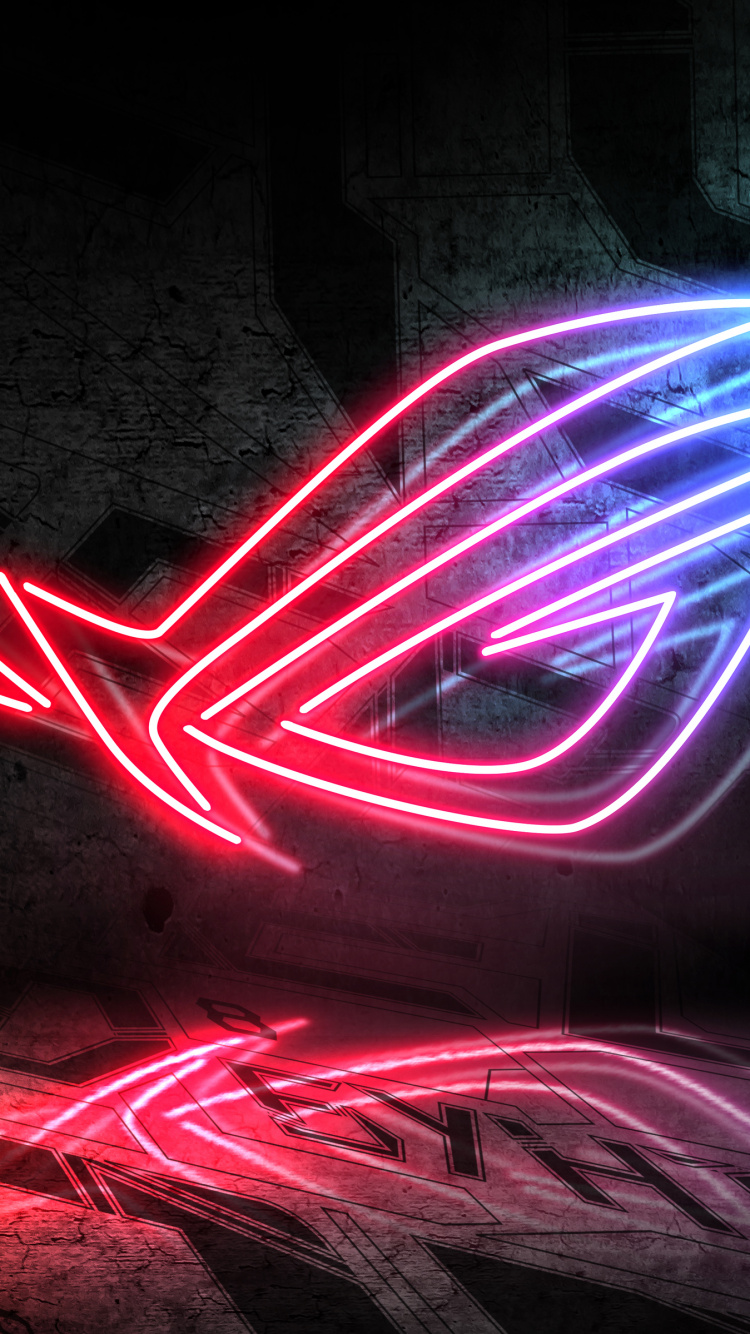 Asus, Light, Neon, Red, Graphic Design. Wallpaper in 750x1334 Resolution