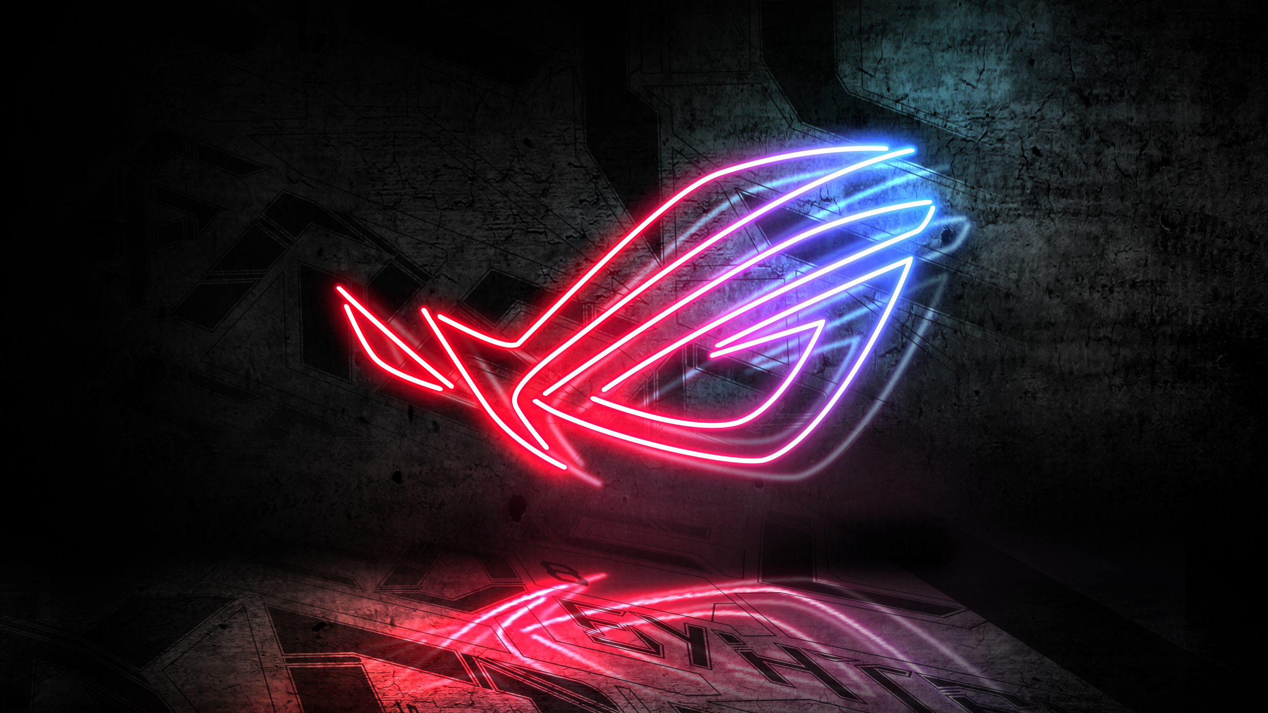 Asus, Luz, Neon, Rojo, Diseño Gráfico. Wallpaper in 2560x1440 Resolution