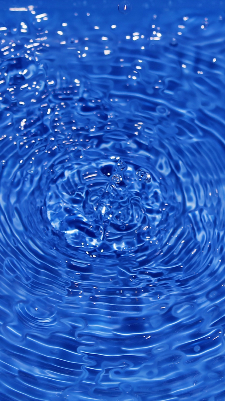 Drop, Water, a Drop Around The World, Liquid, Blue. Wallpaper in 750x1334 Resolution
