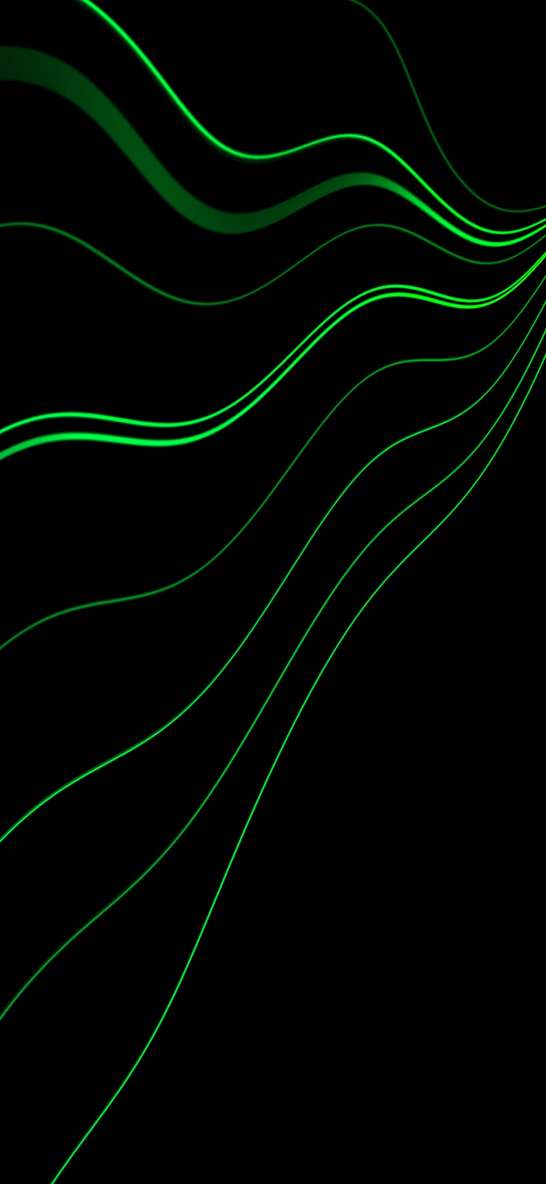 Grüne Und Weiße Linie Abbildung. Wallpaper in 1125x2436 Resolution